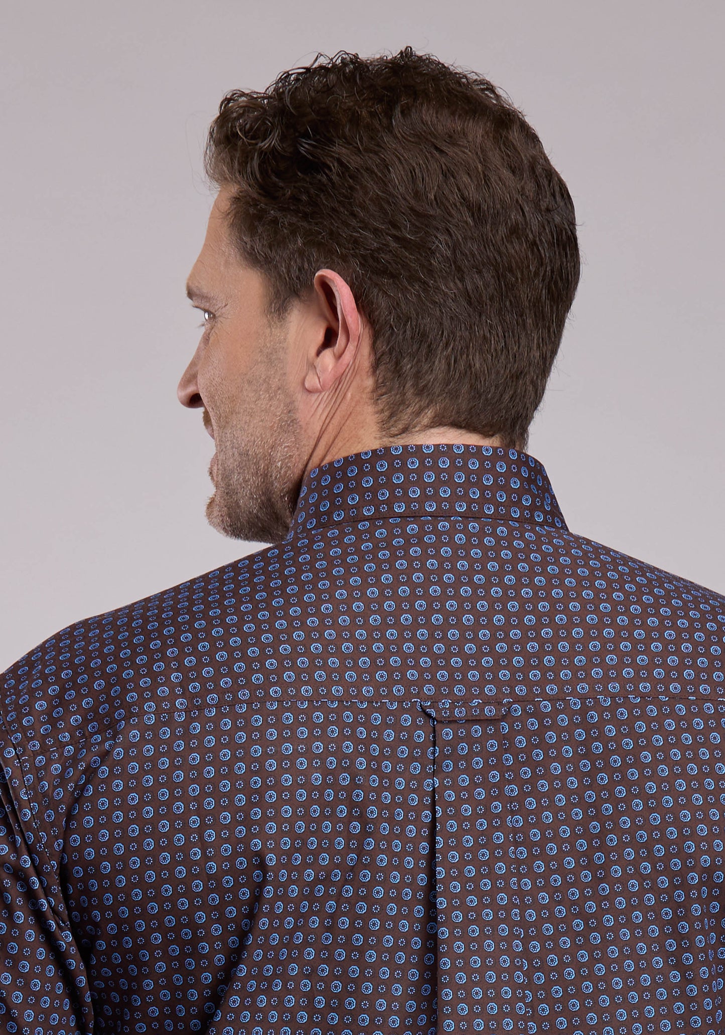 Roper Mens Long Sleeve Button Winter Foulard Western Shirt