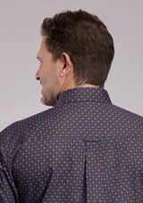 Roper Mens Long Sleeve Button Winter Foulard Western Shirt
