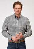 Roper Mens Long Sleeve Button Western Foulard Western Shirt - Roper