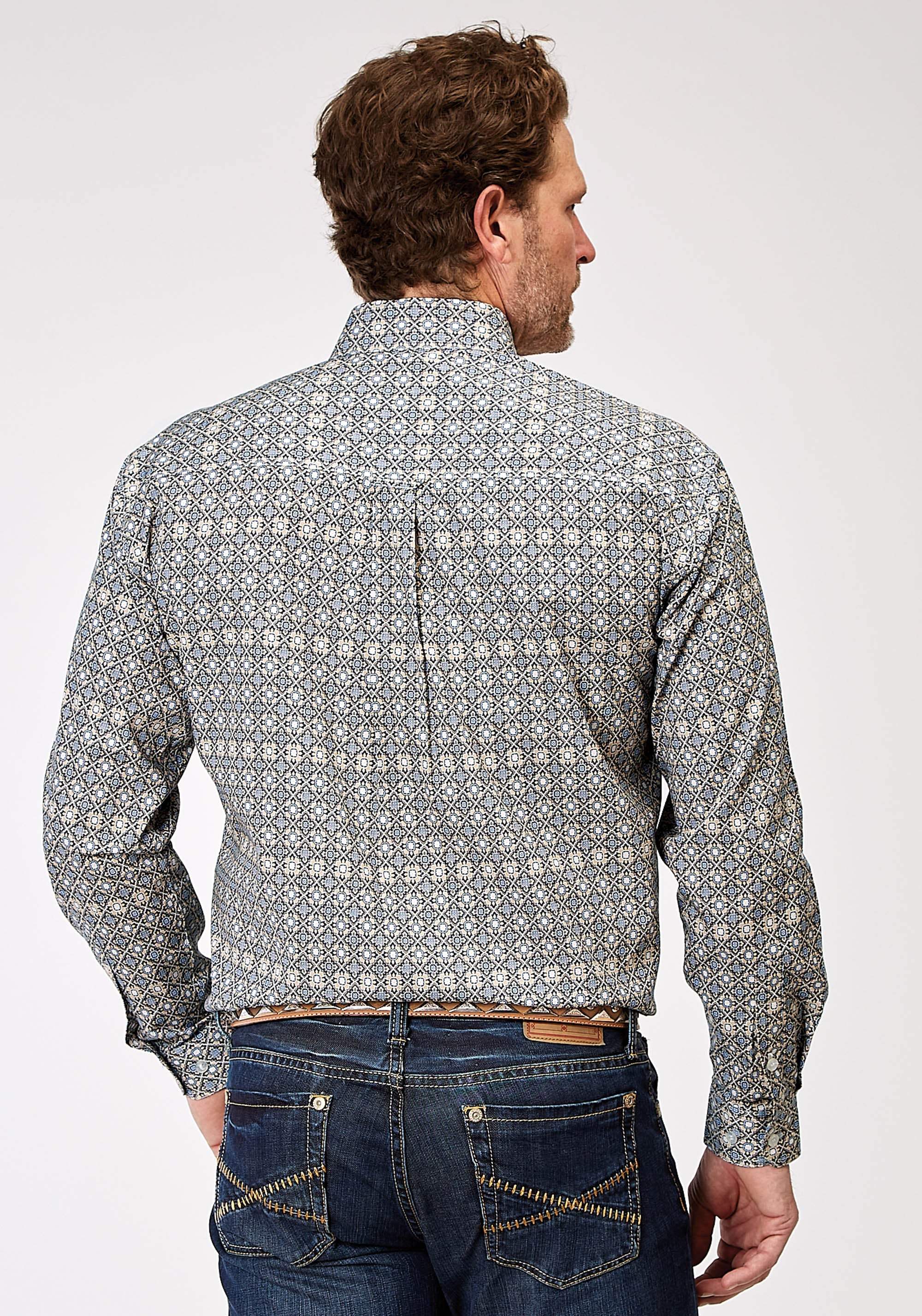Roper Mens Long Sleeve Button Western Foulard Western Shirt - Roper - Flyclothing LLC