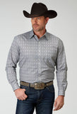 Roper Mens Long Sleeve Button Silver Medallion Western Shirt - Roper