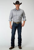 Roper Mens Long Sleeve Button Silver Medallion Western Shirt - Roper