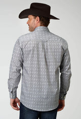 Roper Mens Long Sleeve Button Silver Medallion Western Shirt - Roper - Flyclothing LLC