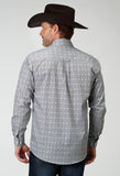 Roper Mens Long Sleeve Button Silver Medallion Western Shirt - Roper
