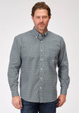 Roper Mens Long Sleeve Button Frontier Foulard Western Shirt - Roper