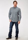 Roper Mens Long Sleeve Button Frontier Foulard Western Shirt - Roper