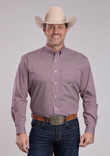Mens Roper Red Tile Foulard Long Sleeve Button Shirt