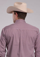 Mens Roper Red Tile Foulard Long Sleeve Button Shirt