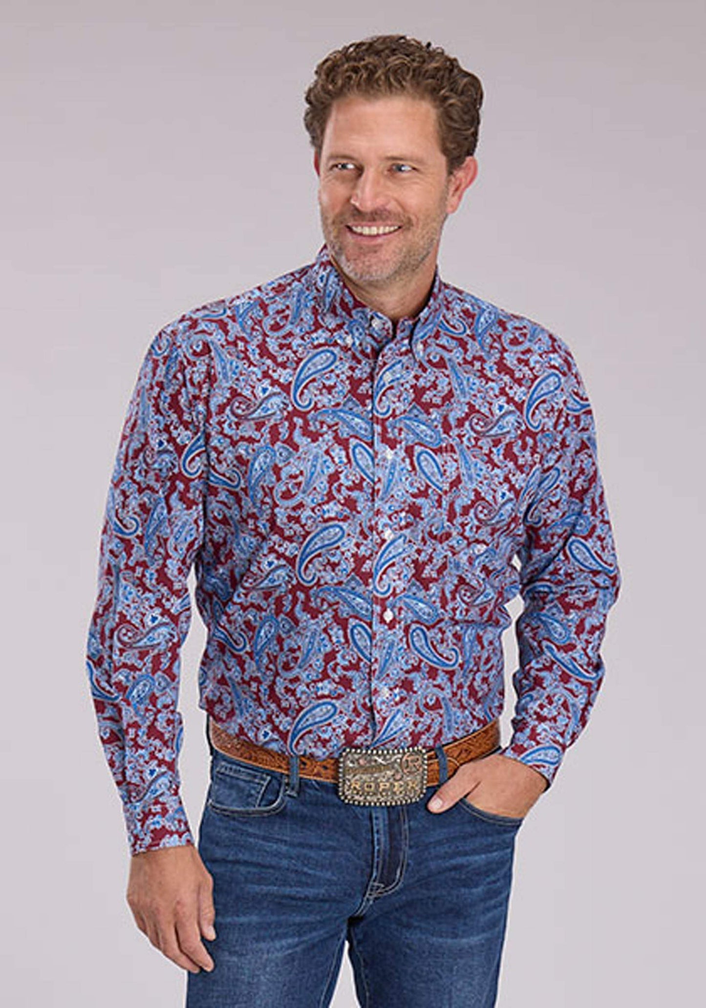 Roper Mens Heritage Paisley Long Sleeve Button Western Shirt - Roper - Flyclothing LLC