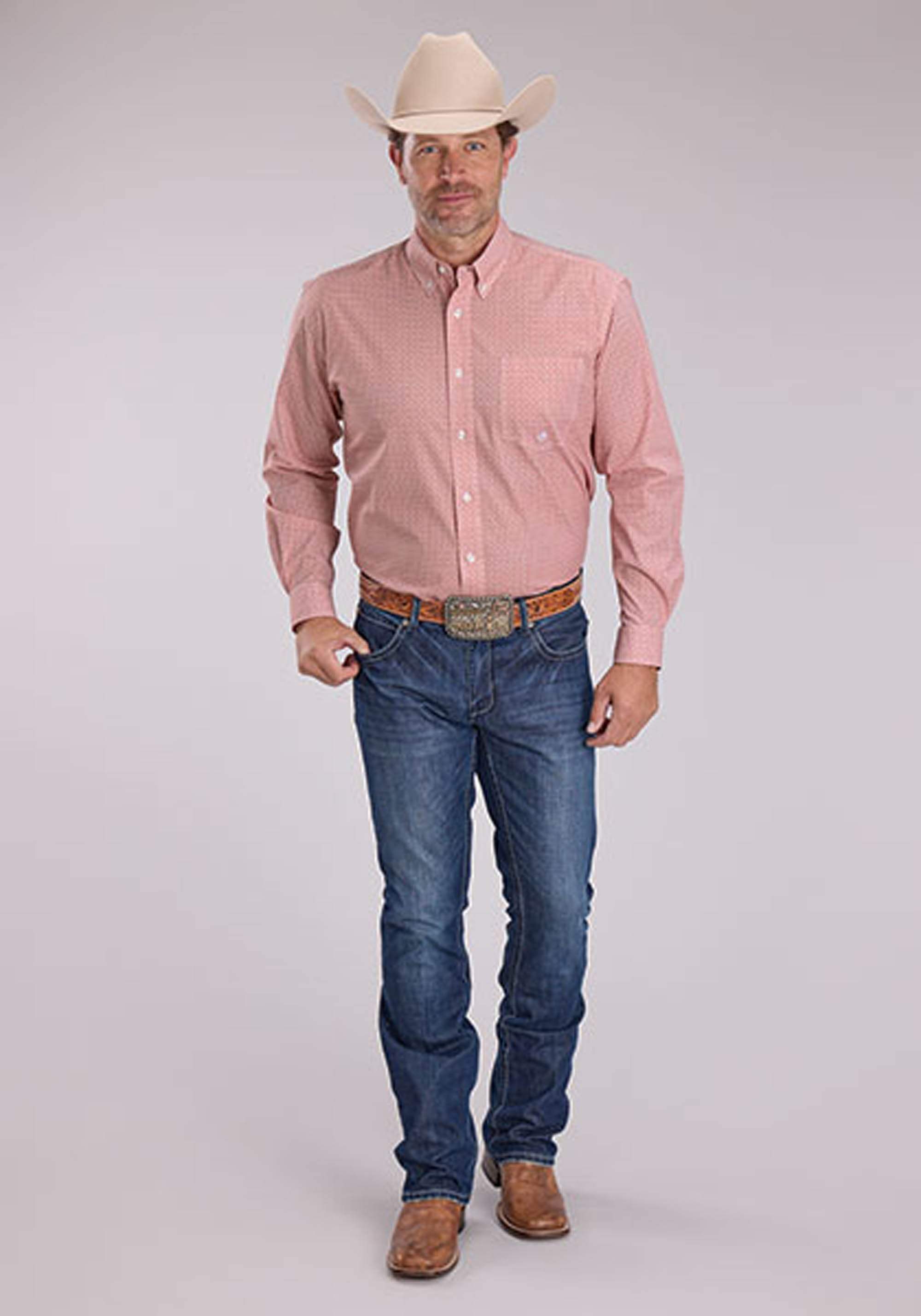 Roper Mens Long Sleeve Button Saltillo Foulard Western Shirt - Roper - Flyclothing LLC