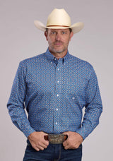 Mens Roper Sky Tile Foulard Long Sleeve Button Shirt - Roper - Flyclothing LLC