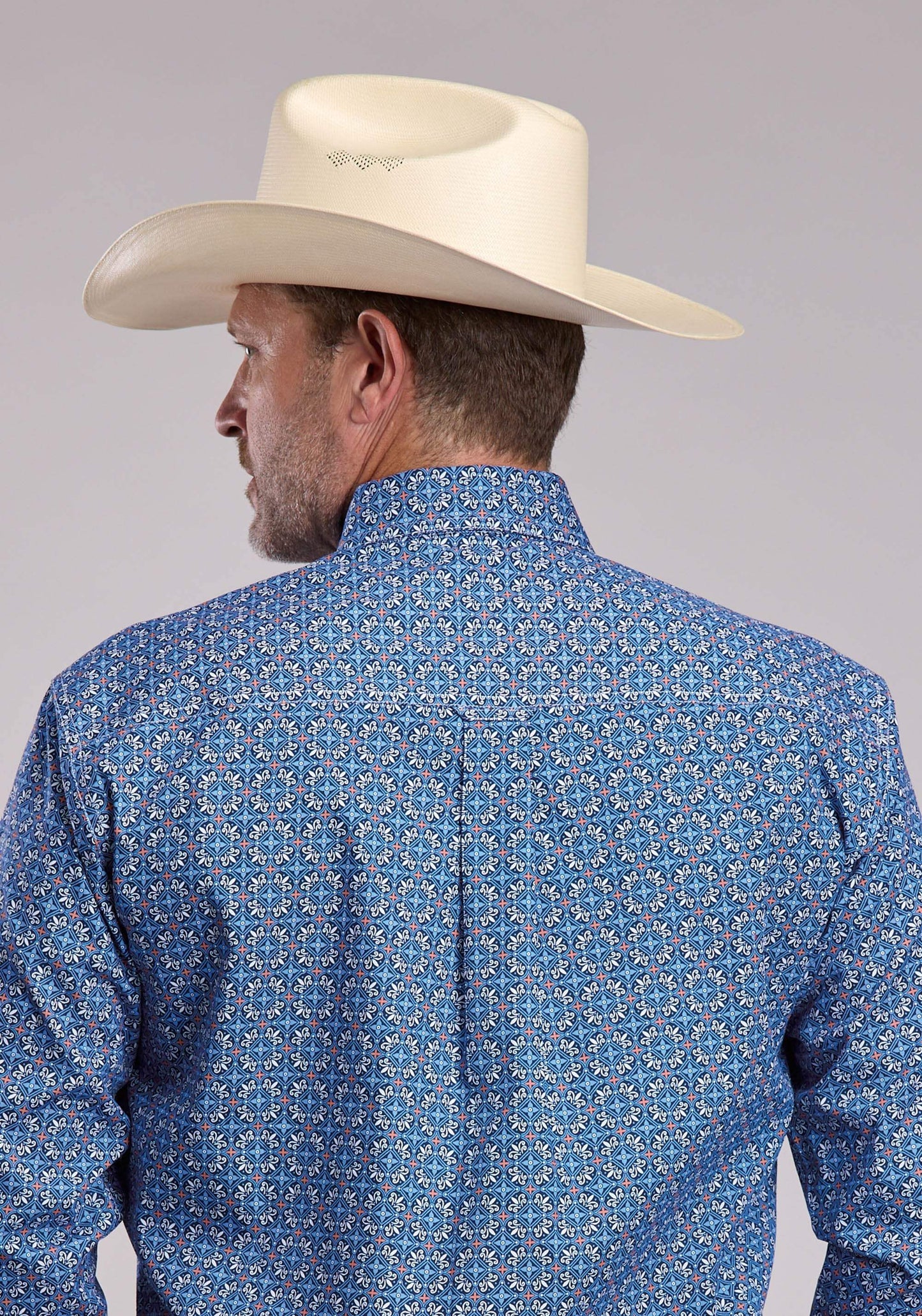 Mens Roper Sky Tile Foulard Long Sleeve Button Shirt - Roper - Flyclothing LLC