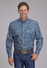 Roper Mens River Paisley Long Sleeve Button Western Shirt - Roper - Flyclothing LLC