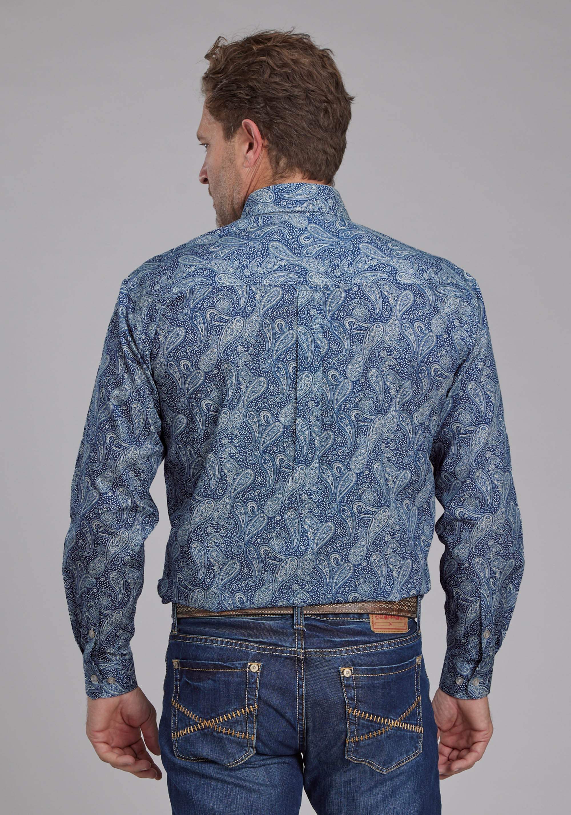 Roper Mens River Paisley Long Sleeve Button Western Shirt - Roper - Flyclothing LLC