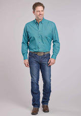 Roper Mens Long Sleeve Button Aztec Diamond Geo Western Shirt - Roper - Flyclothing LLC