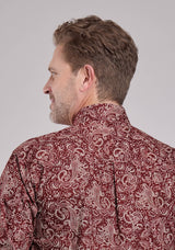 Roper Mens Long Sleeve Button Plume Paisley Western Shirt