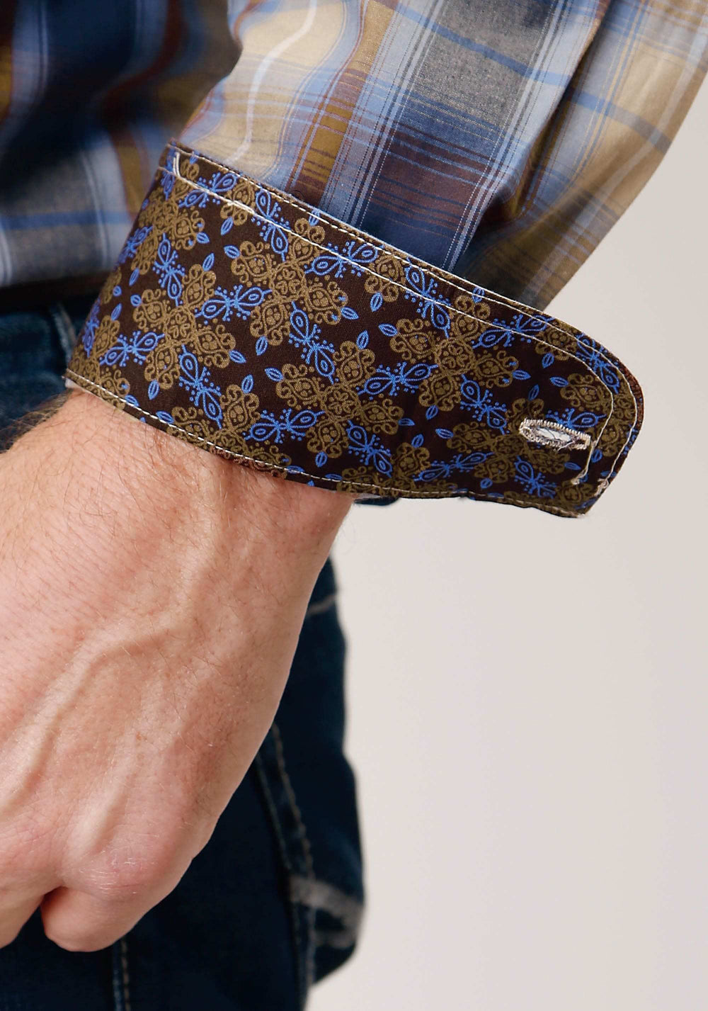 Roper Mens Long Sleeve Button Ranch Plaid Western Shirt - Roper - Flyclothing LLC