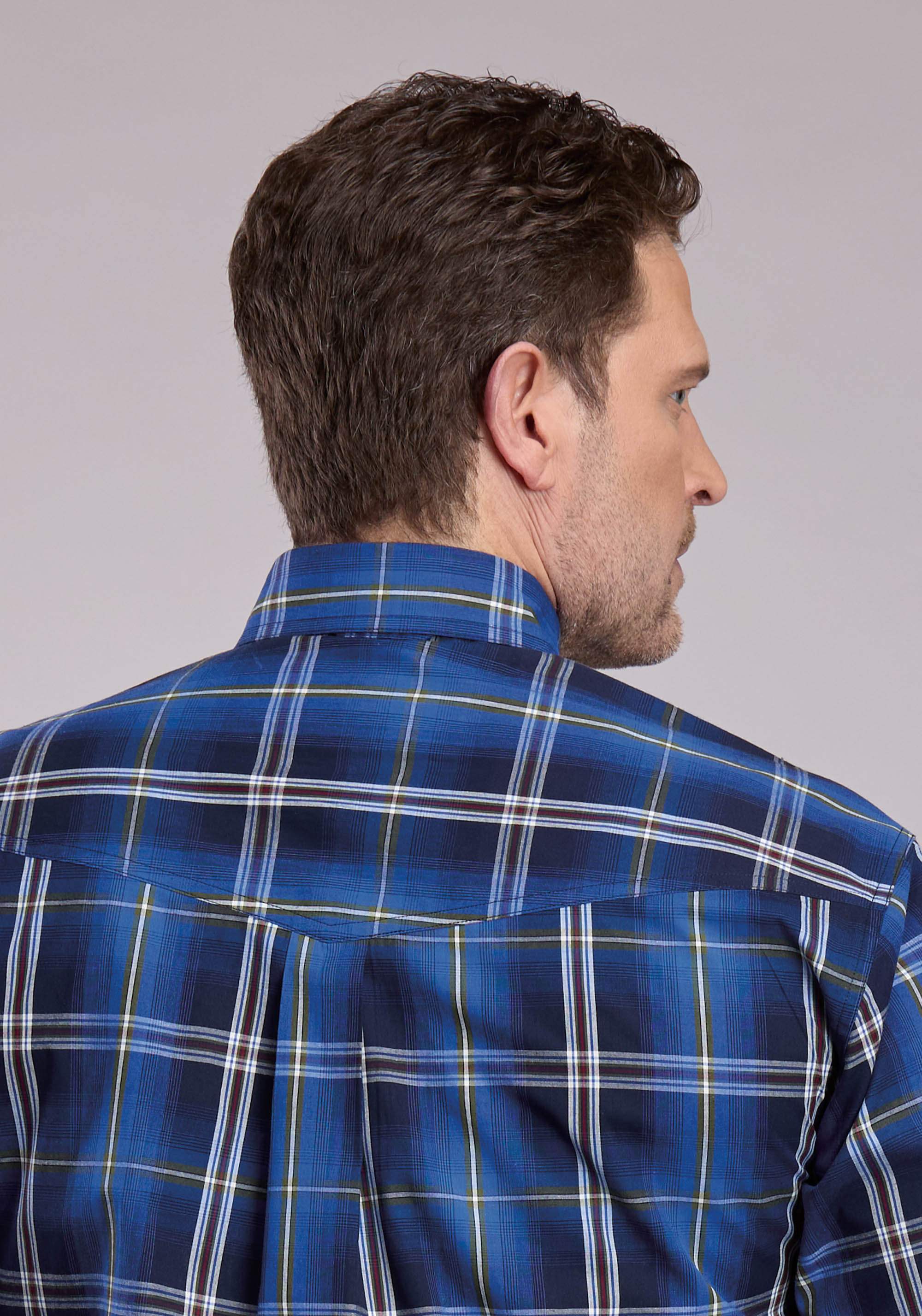 Roper Mens Long Sleeve Button Midnight Plaid Western Shirt - Roper - Flyclothing LLC