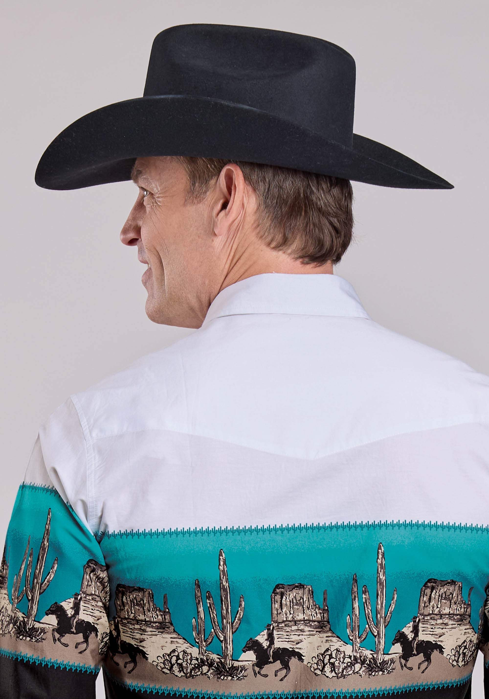 Roper Mens Long Sleeve Snap Scenic Border Western Shirt - Roper - Flyclothing LLC