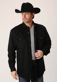 Roper Mens Long Sleeve Snap Brushed Twill Tan Western Shirt - Roper