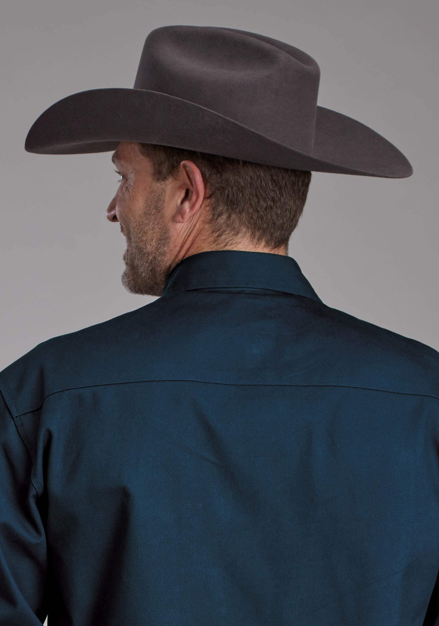 Roper Mens Long Sleeve Twill Shirt - Teal Long Sleeve Snap Western Shirt - Roper - Flyclothing LLC