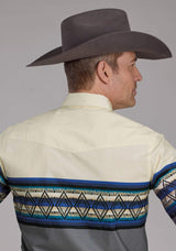 Roper Mens Retro Diamond Border Long Sleeve Snap Western Shirt - Roper - Flyclothing LLC