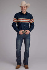 Roper Mens Aztec Border Print Long Sleeve Snap Western Shirt - Roper - Flyclothing LLC