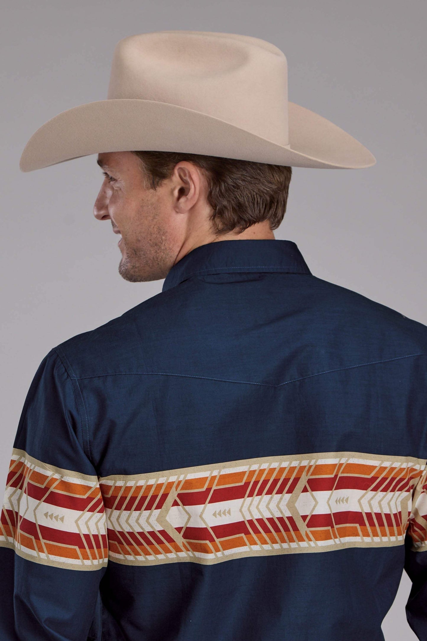 Roper Mens Aztec Border Print Long Sleeve Snap Western Shirt - Roper - Flyclothing LLC