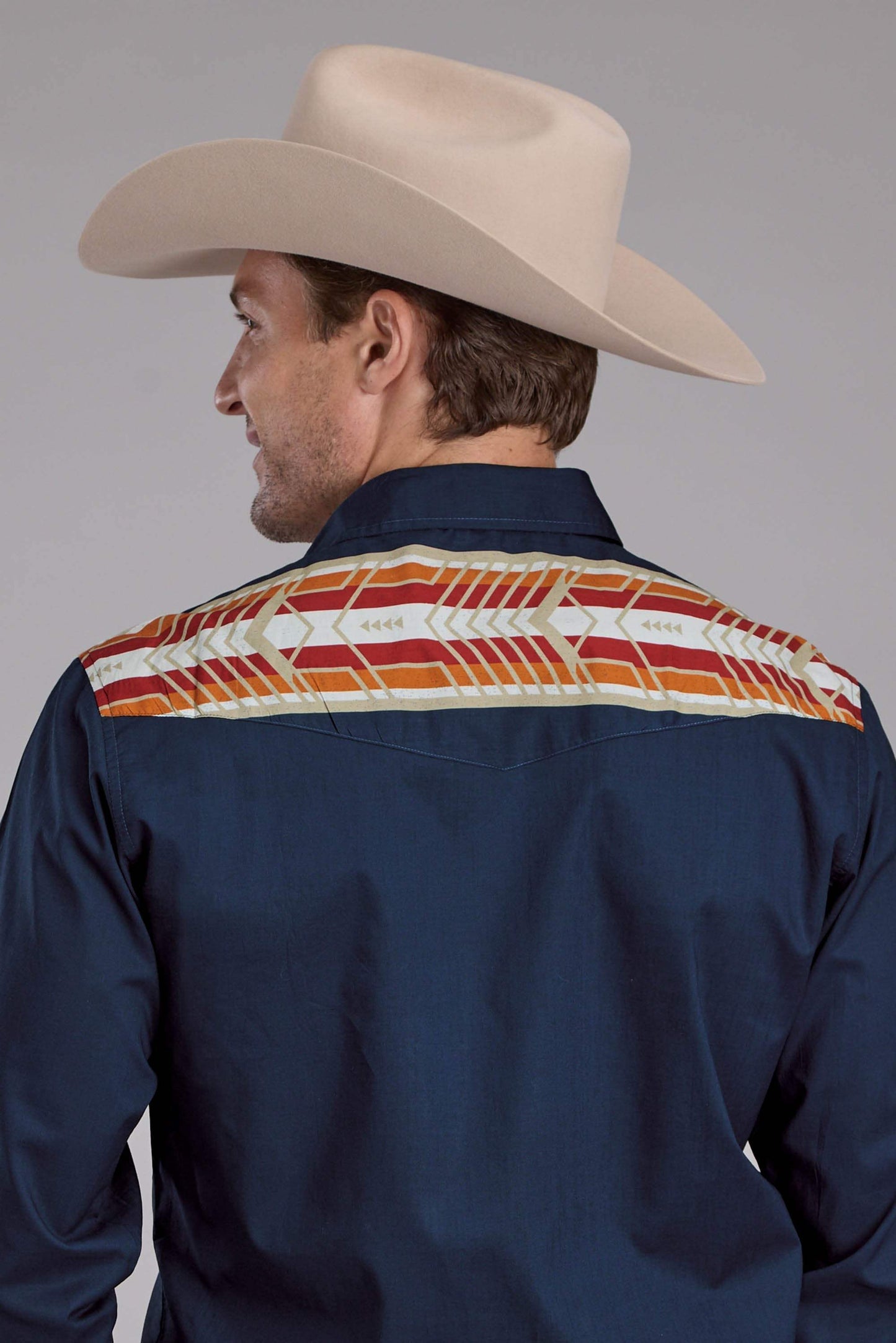 Roper Mens Aztec Border Print Long Sleeve Button Western Shirt - Roper - Flyclothing LLC