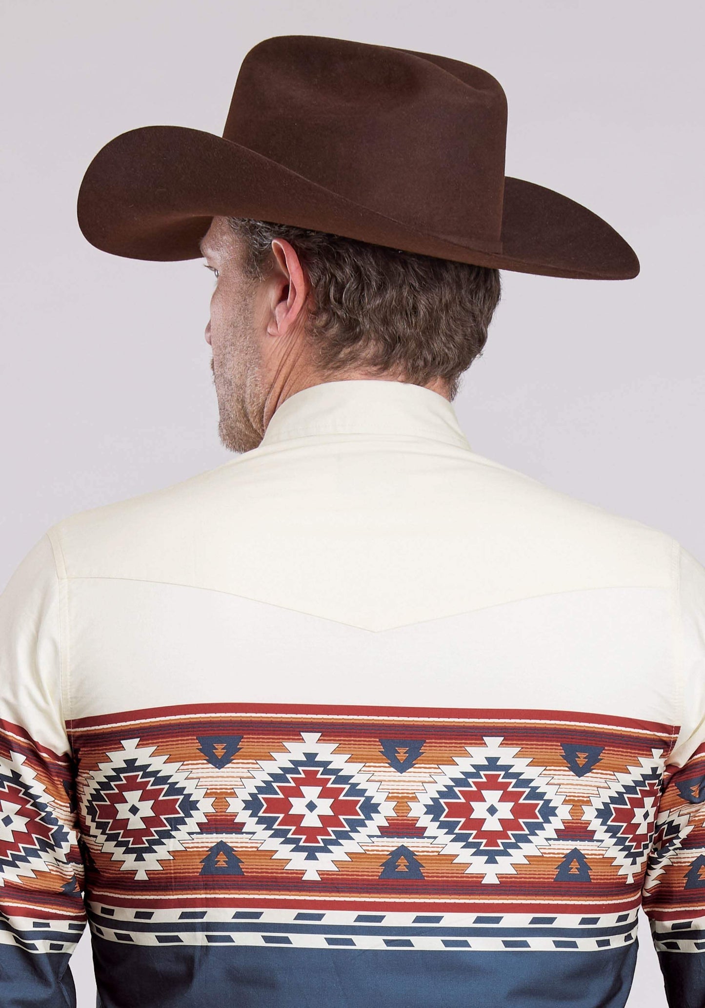 Roper Mens Long Sleeve Snap Ombre Border Print Western Shirt - Roper - Flyclothing LLC
