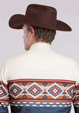 Roper Mens Long Sleeve Snap Ombre Border Print Western Shirt - Roper - Flyclothing LLC