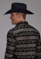 Roper Mens Horizontal Rodeo Stripe Long Sleeve Snap Western Shirt - Roper - Flyclothing LLC