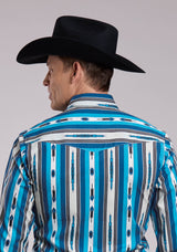 Mens Roper Deadstock Stripe Long Sleeve Snap Shirt