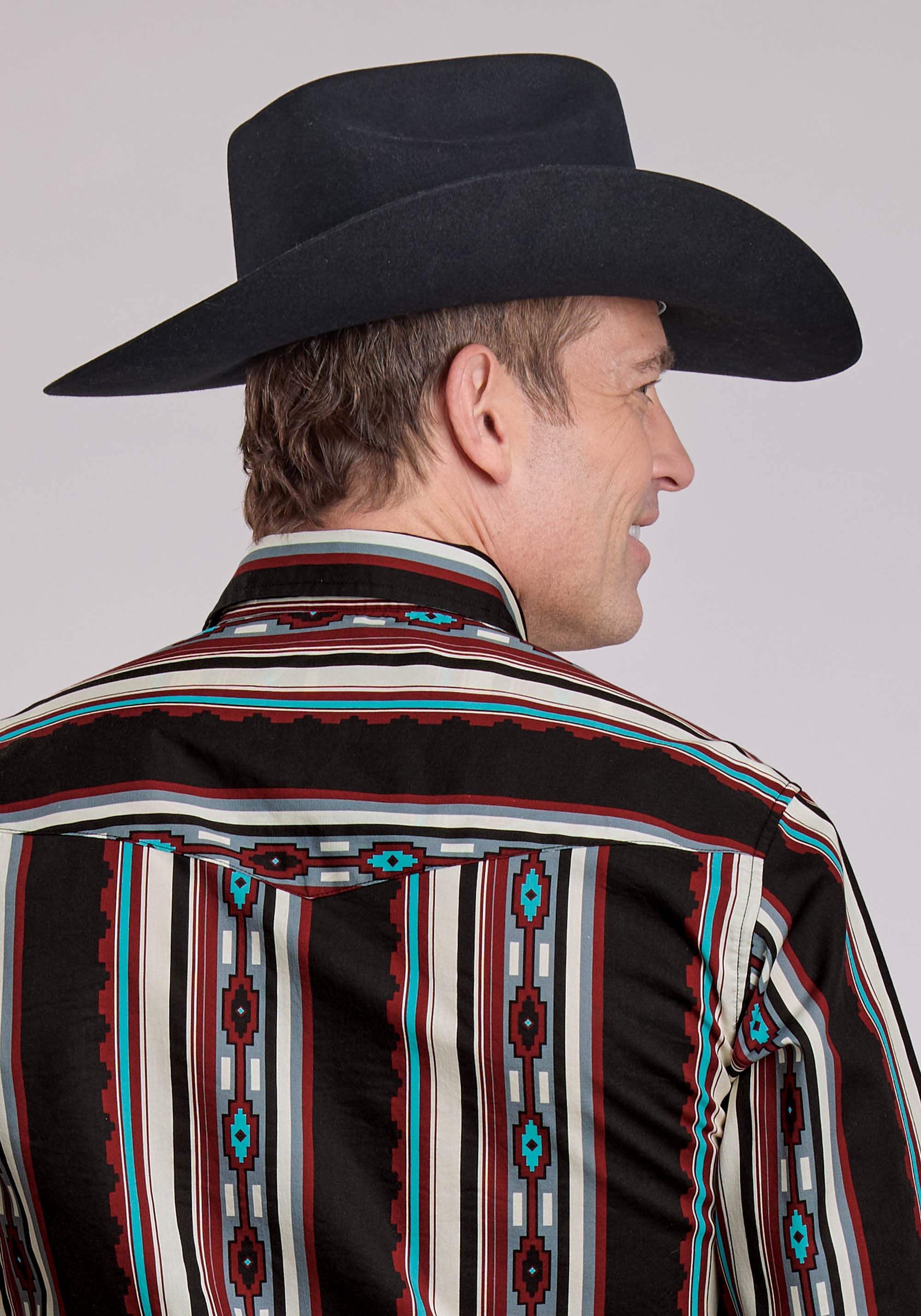 Roper Mens Long Sleeve Snap Serape Stripe Western Shirt - Roper - Flyclothing LLC