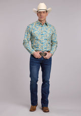 Mens Roper Hibiscus Dreams Print Long Sleeve Snap Shirt