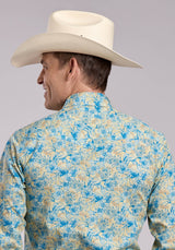 Mens Roper Hibiscus Dreams Print Long Sleeve Snap Shirt