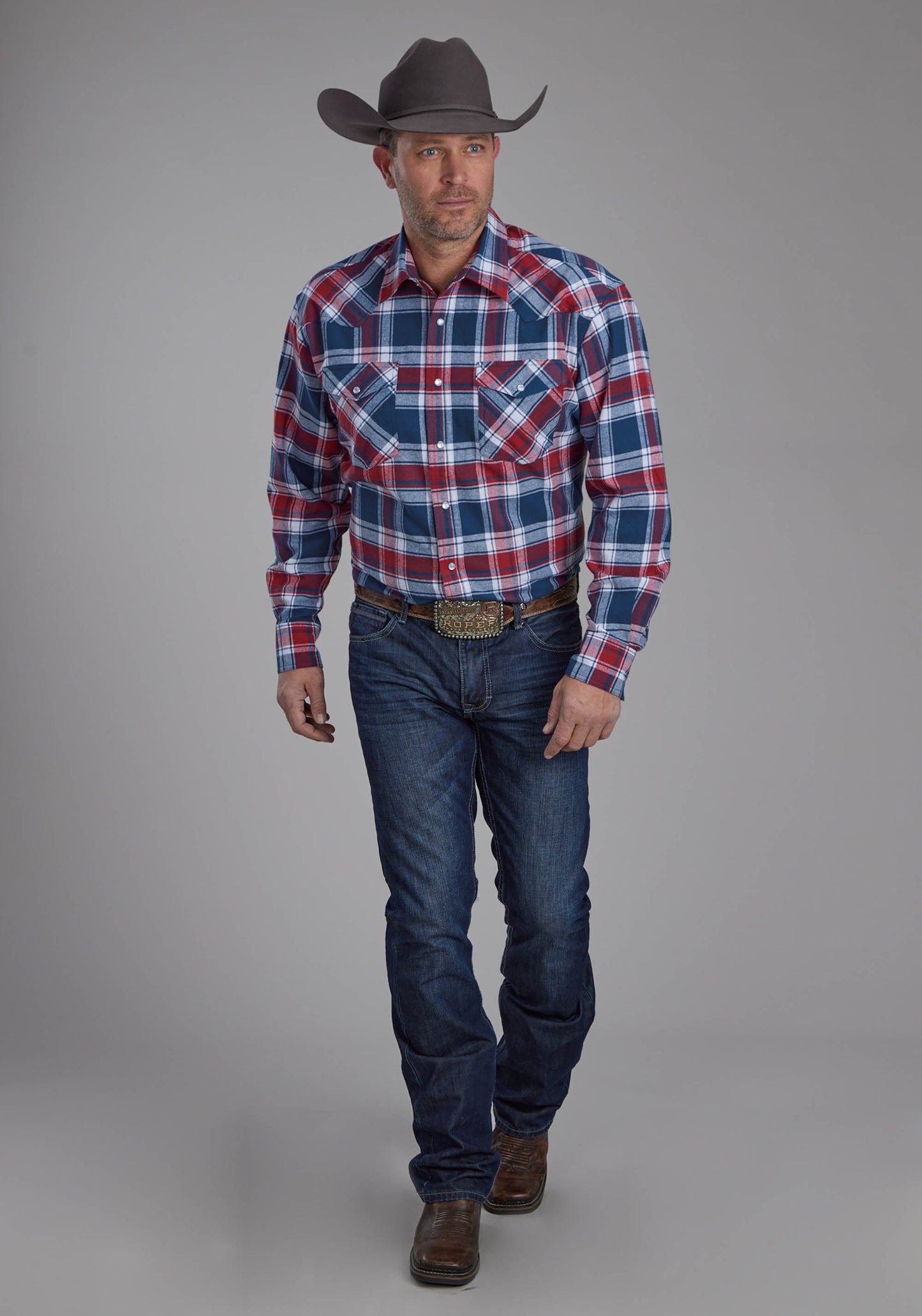 Roper Mens Unlined Flannel Shirt Long Sleeve Snap Western Shirt