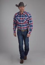 Roper Mens Unlined Flannel Shirt Long Sleeve Snap Western Shirt