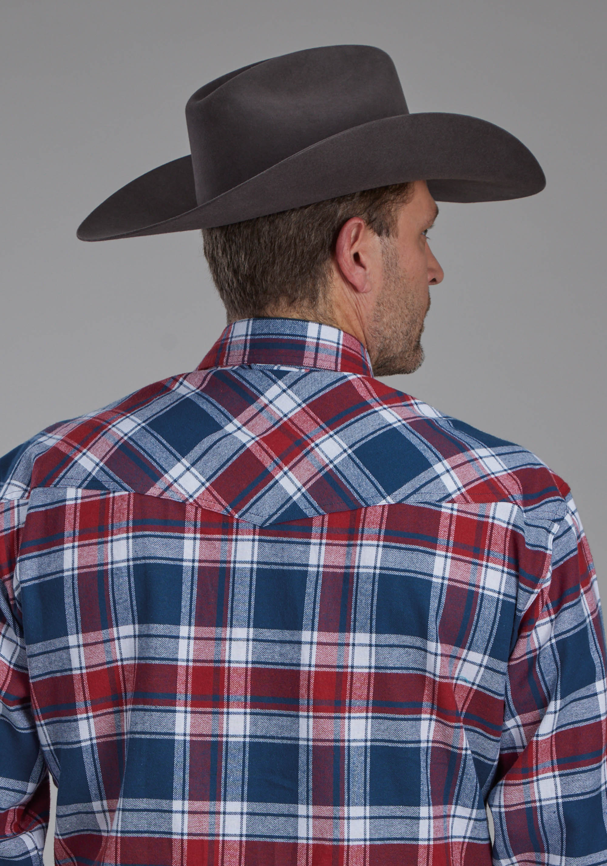 Roper Mens Unlined Flannel Shirt Long Sleeve Snap Western Shirt