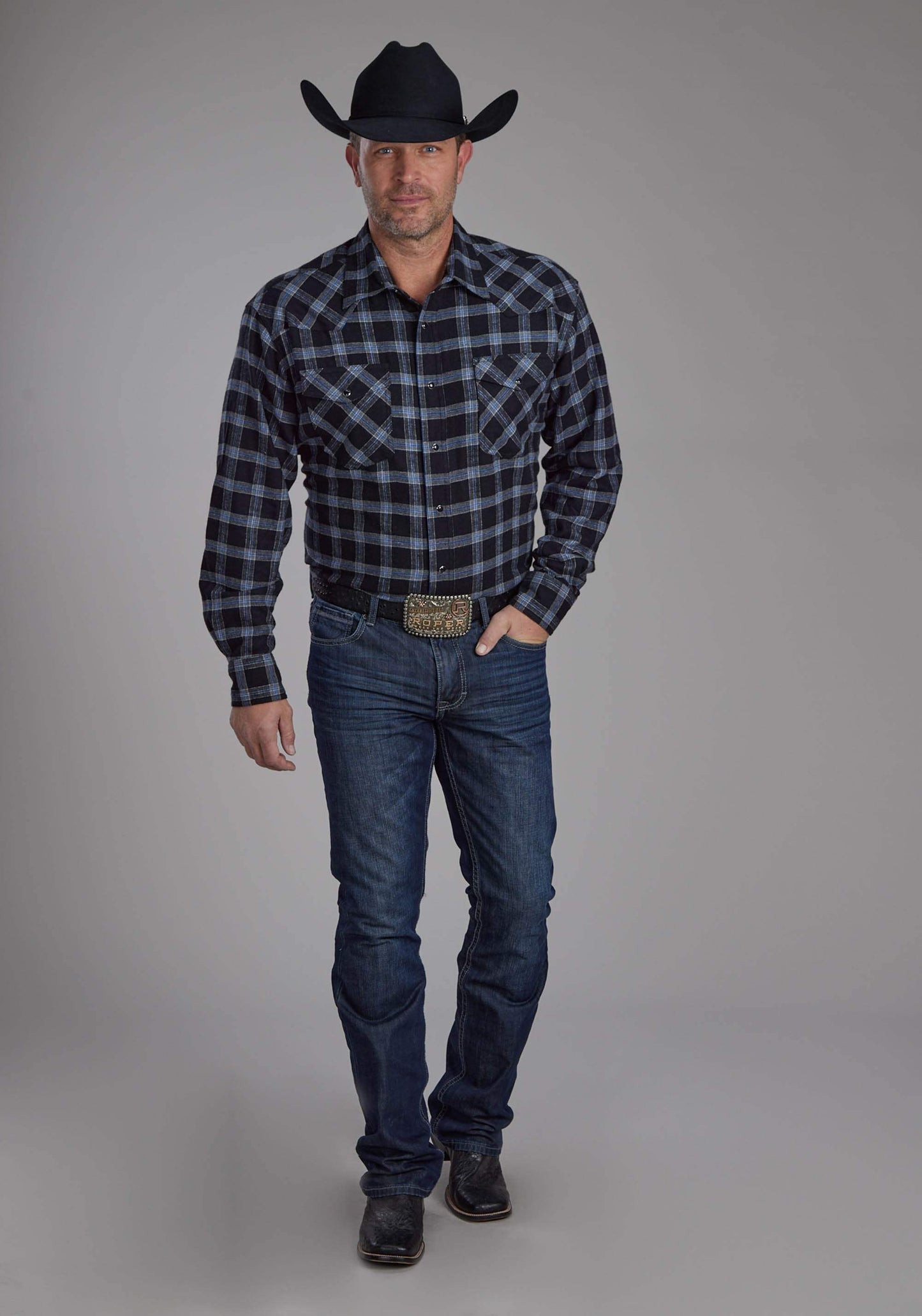 Roper Mens Unlined Flannel Shirt Long Sleeve Snap Western Shirt - Roper - Flyclothing LLC
