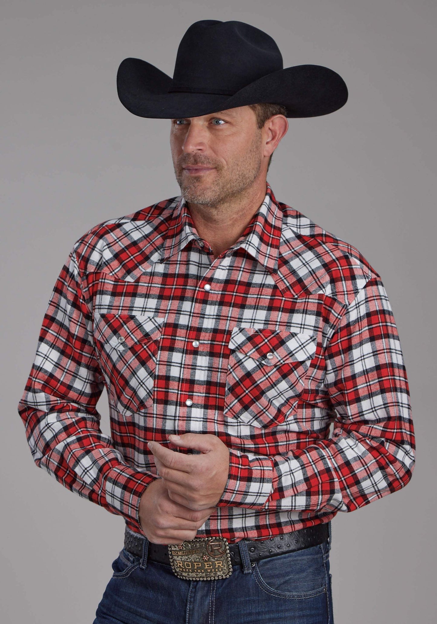 Roper Mens Unlined Flannel Shirt Long Sleeve Snap Western Shirt - Roper - Flyclothing LLC