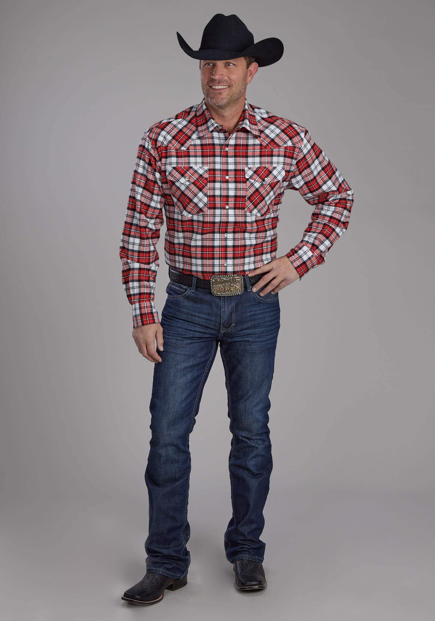 Roper Mens Unlined Flannel Shirt Long Sleeve Snap Western Shirt - Roper - Flyclothing LLC
