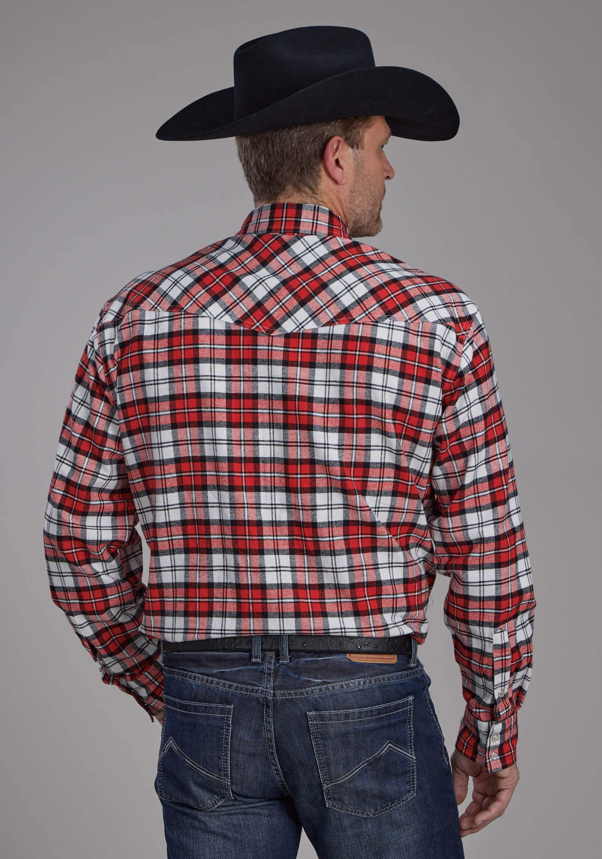 Roper Mens Unlined Flannel Shirt Long Sleeve Snap Western Shirt - Roper - Flyclothing LLC