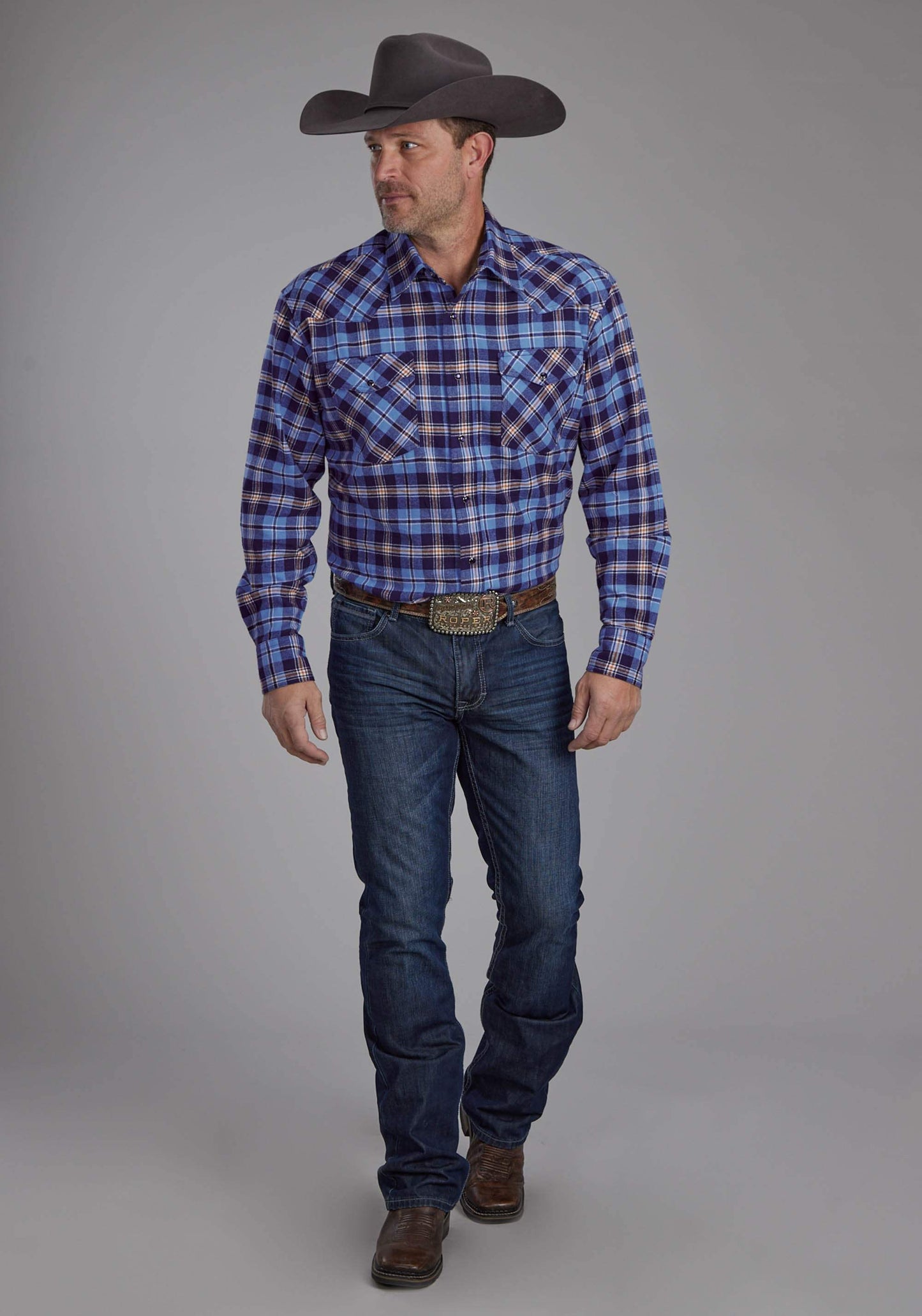 Roper Mens Unlined Flannel Shirt Long Sleeve Snap Western Shirt - Roper - Flyclothing LLC