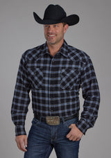 Roper Mens Unlined Flannel Shirt Long Sleeve Snap Western Shirt