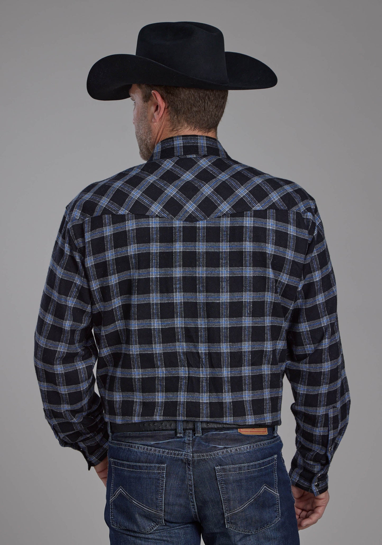 Roper Mens Unlined Flannel Shirt Long Sleeve Snap Western Shirt