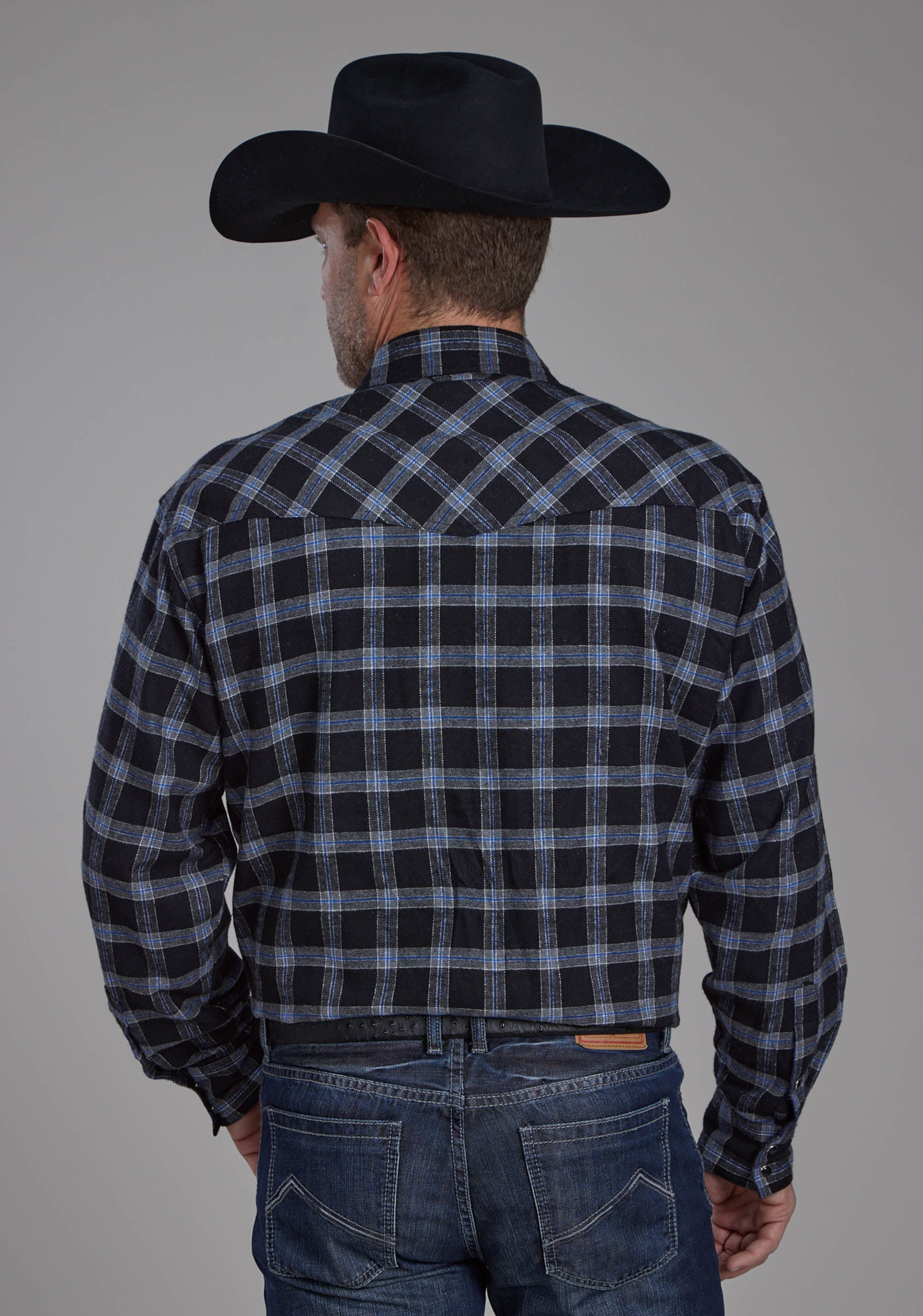 Roper Mens Unlined Flannel Shirt Long Sleeve Snap Western Shirt