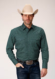 Roper Mens Long Sleeve Snap Croshort Sleeve Walk Foulard Western Shirt Tall Fit - Roper