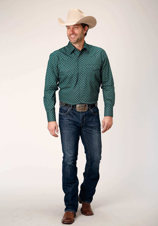 Roper Mens Long Sleeve Snap Croshort Sleeve Walk Foulard Western Shirt Tall Fit - Roper - Flyclothing LLC
