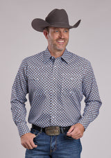 Mens Roper Baseball Foulard Long Sleeve Snap Shirt